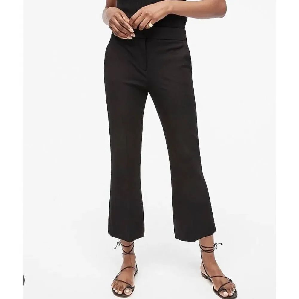 J Crew Women's Black Hayden Kickout Crop Pants Size 8 AV388 NWT